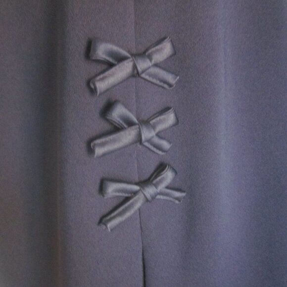 Oberon Women Size 8 VINTAGE Classic Navy Career Sheath Dress Sleeveless Rear Zip - Picture 5 of 11